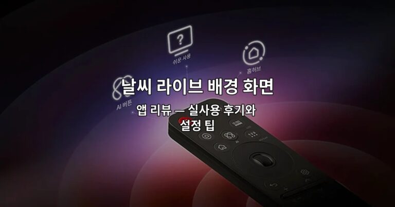 날씨 라이브 배경 화면 앱 리뷰 — 실사용 후기와 설정 팁