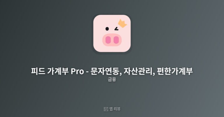 피드 가계부 Pro – 문자연동, 자산관리, 편한가계부 앱 다운로드 링크 여기! | 실제 사용기 똑똑한 소비습관